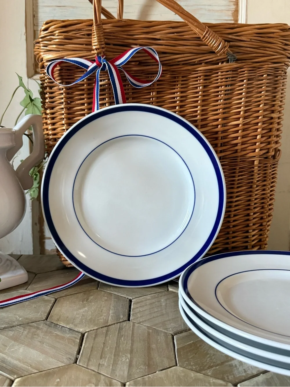 Set of 4 - Williams-Sonoma BRASSERIE BLUE 9